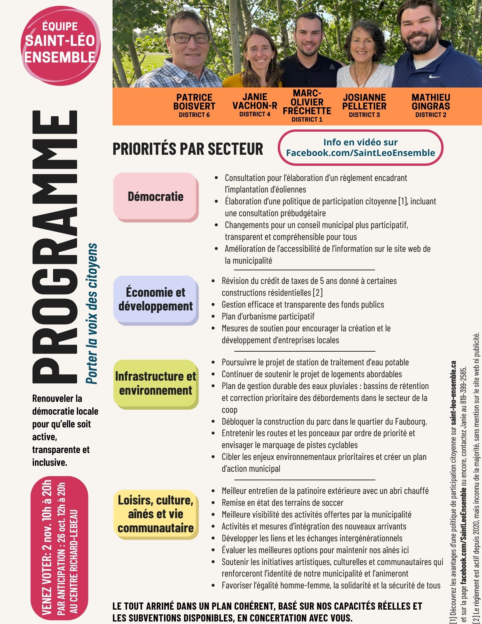 Programme électoral Saint-Léo Ensemble